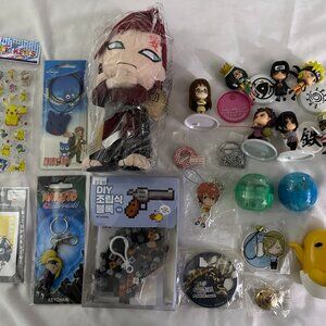 Anime Manga Goods lot Badges Keychains  Plushie Funko Figures 22 pcs